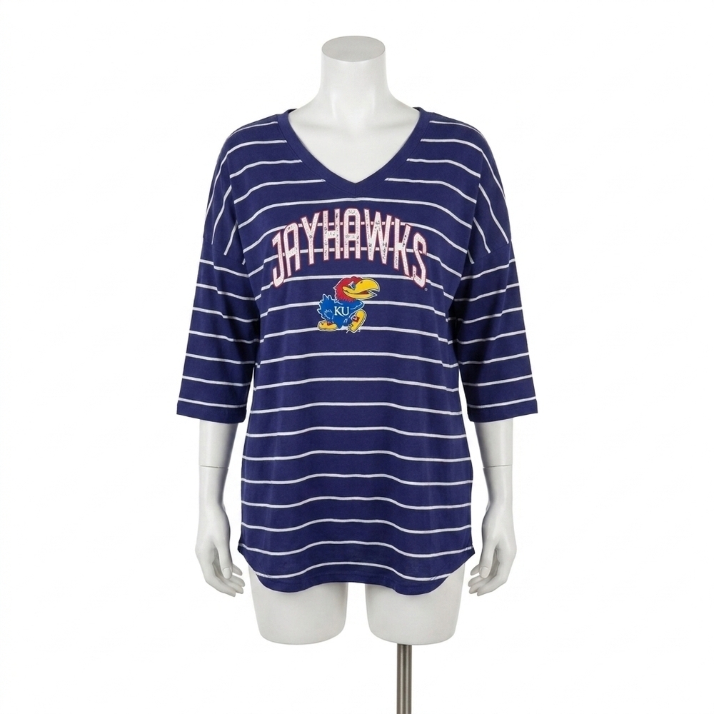 NEW GAMEDAY COUTURE university of kansas fall in line tunic in navy